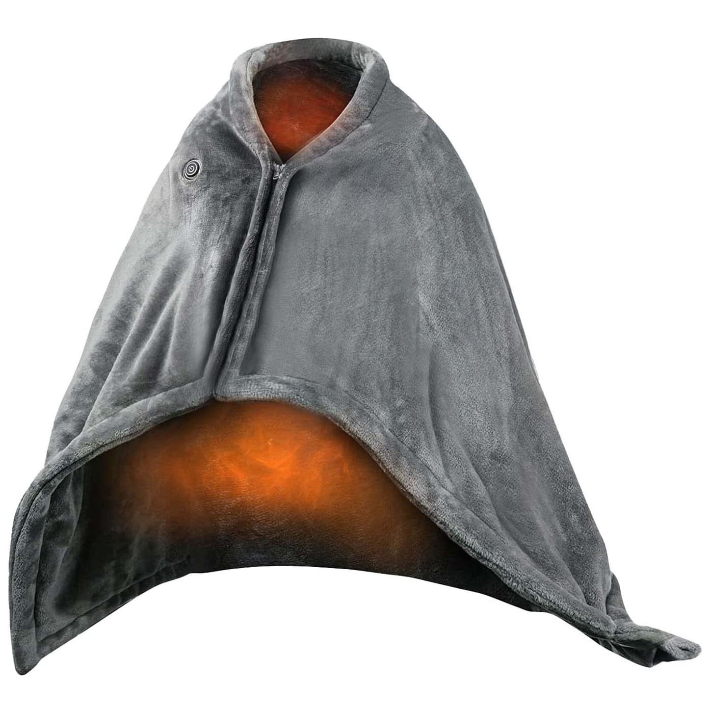 USB Heated Blanket Poncho - 59x31in Electric Heated Shawl Wrap with Zipper
