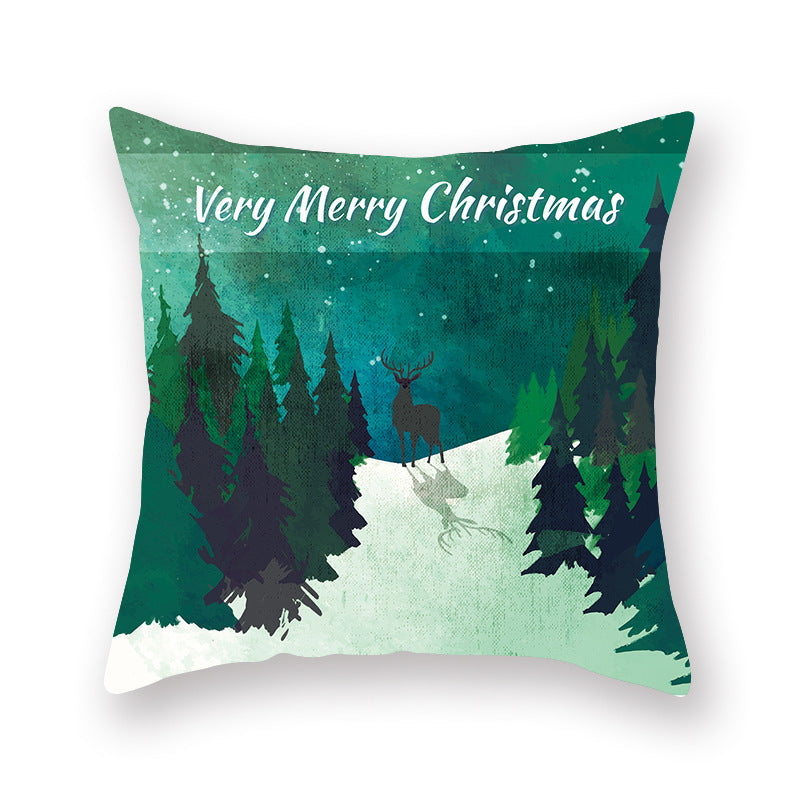 Christmas new peach skin cushion pillowcase
