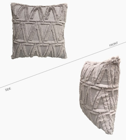 Plush Solid Color Sofa Pillowcase Living Room Cushion