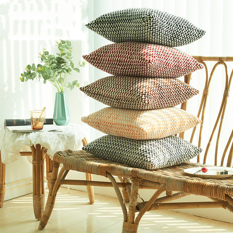 Herringbone Double-sided Plush Car Cushion Sofa Cushion