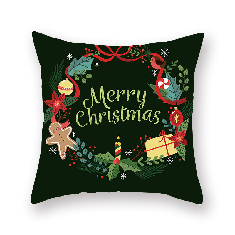 Christmas new peach skin cushion pillowcase