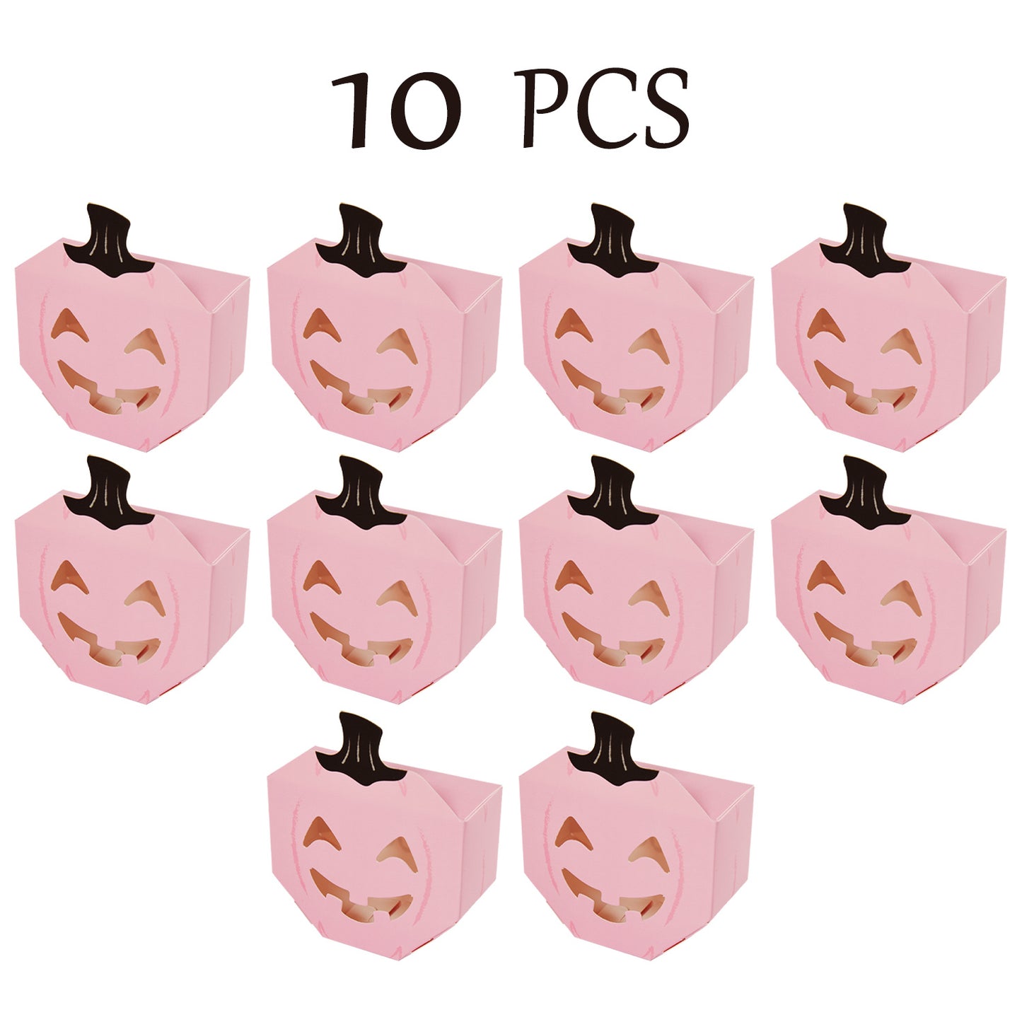 Halloween Pumpkin Gift Boxes - 10 Pcs Festive Treat Containers