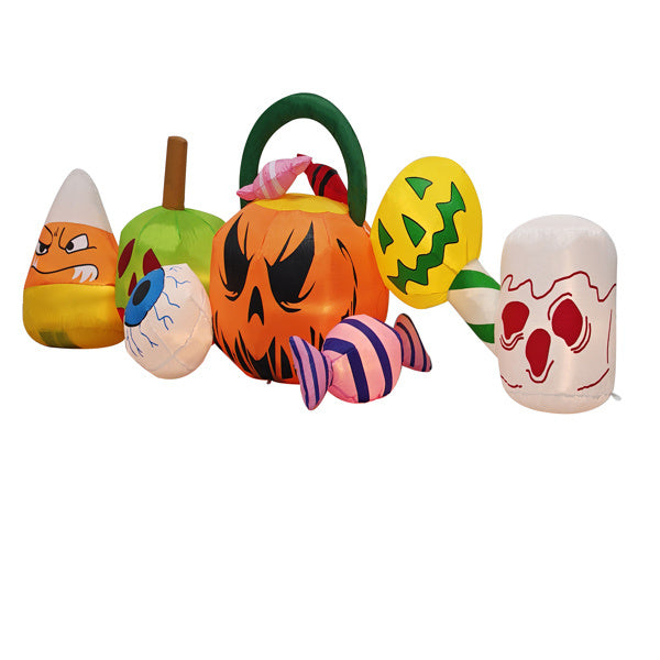 8ft Halloween Inflatables - Pumpkins Eyeball Candy with Built-in LEDs
