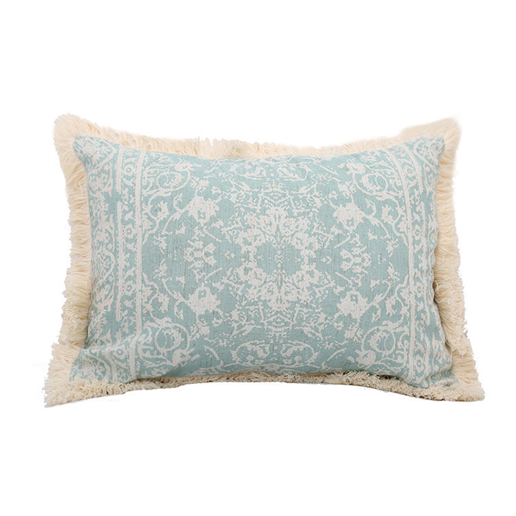 Printed woven tufted pillow cushion cover