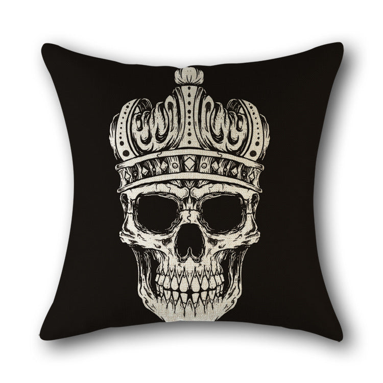 Skull Print Cushion Cotton Cover Sofa Cushion Bed Scandinavian Decorative Pillow Case