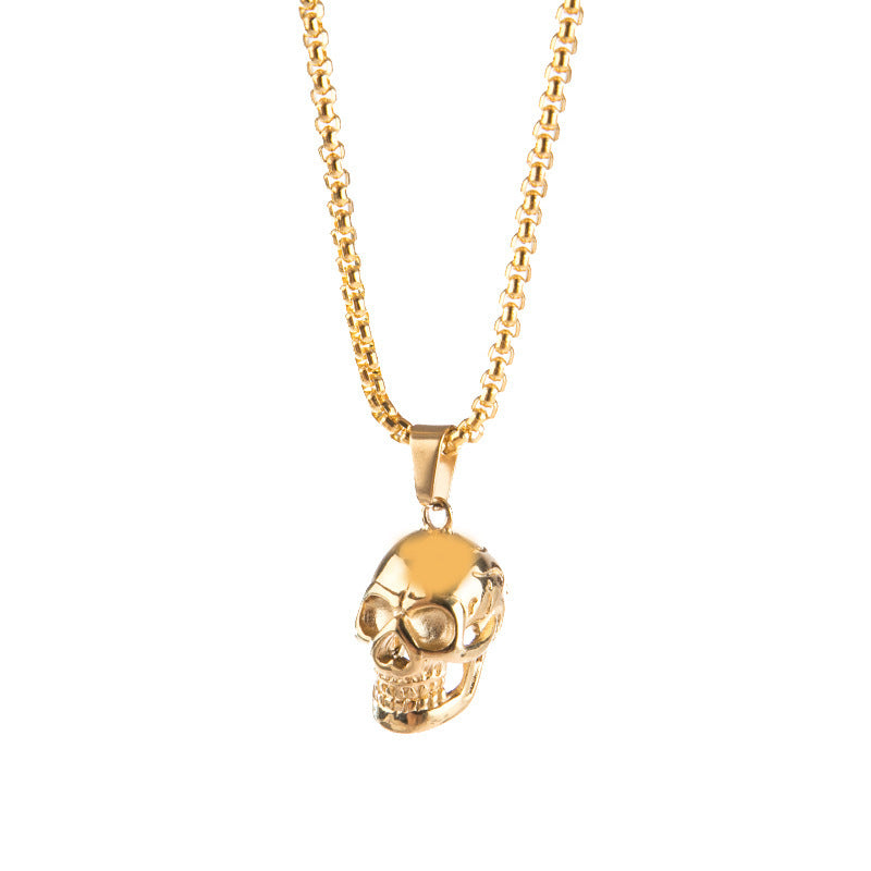 Halloween Skull Necklace - Men's Punk Titanium Steel Chain