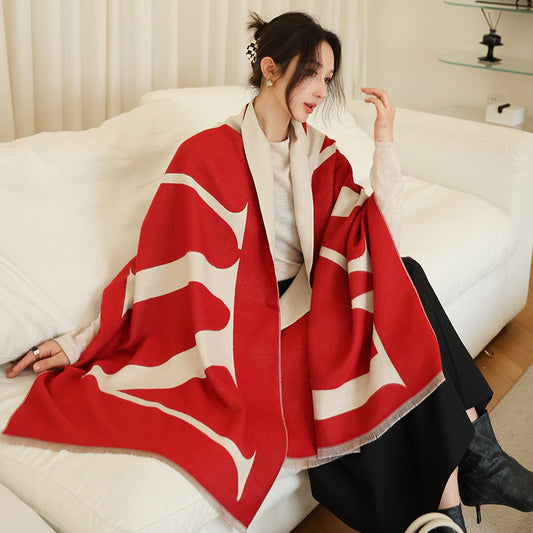 Women's Versatile Fashion Scarf - Thickened Warm Cashmere Winter Wrap