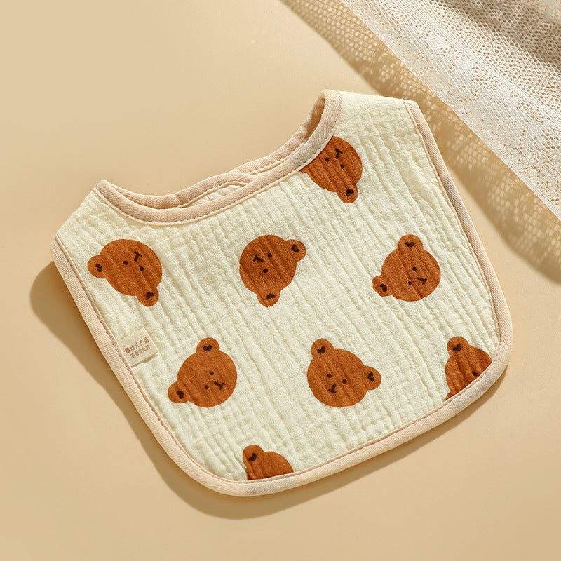 Baby Bib Set - 6-Layer Cotton Anti-Spill Round Bibs