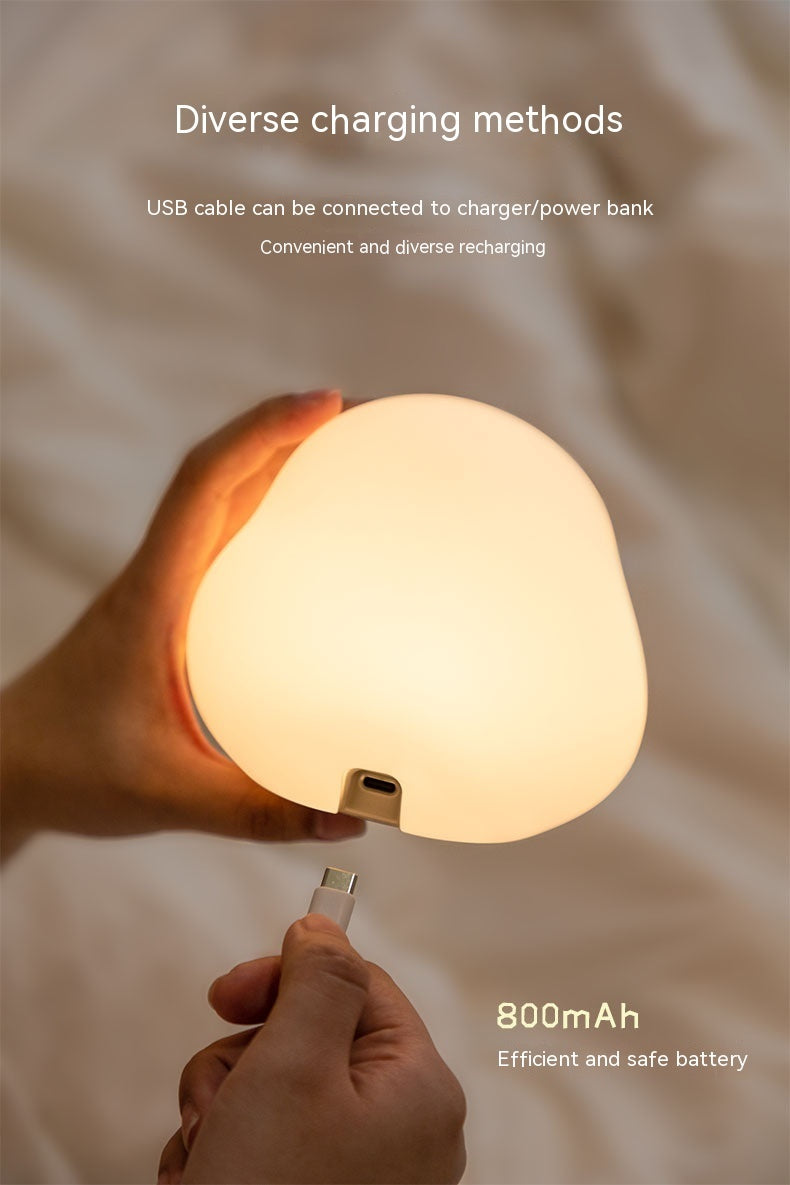Cute Duck LED Night Lamp - Cartoon Silicone USB Rechargeable Sleeping Light with Touch Sensor Timing