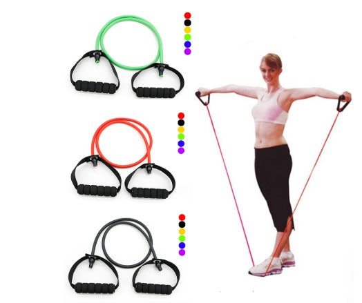 Latex Resistance Bands Set - Fitness Exercise Tubes with Handles