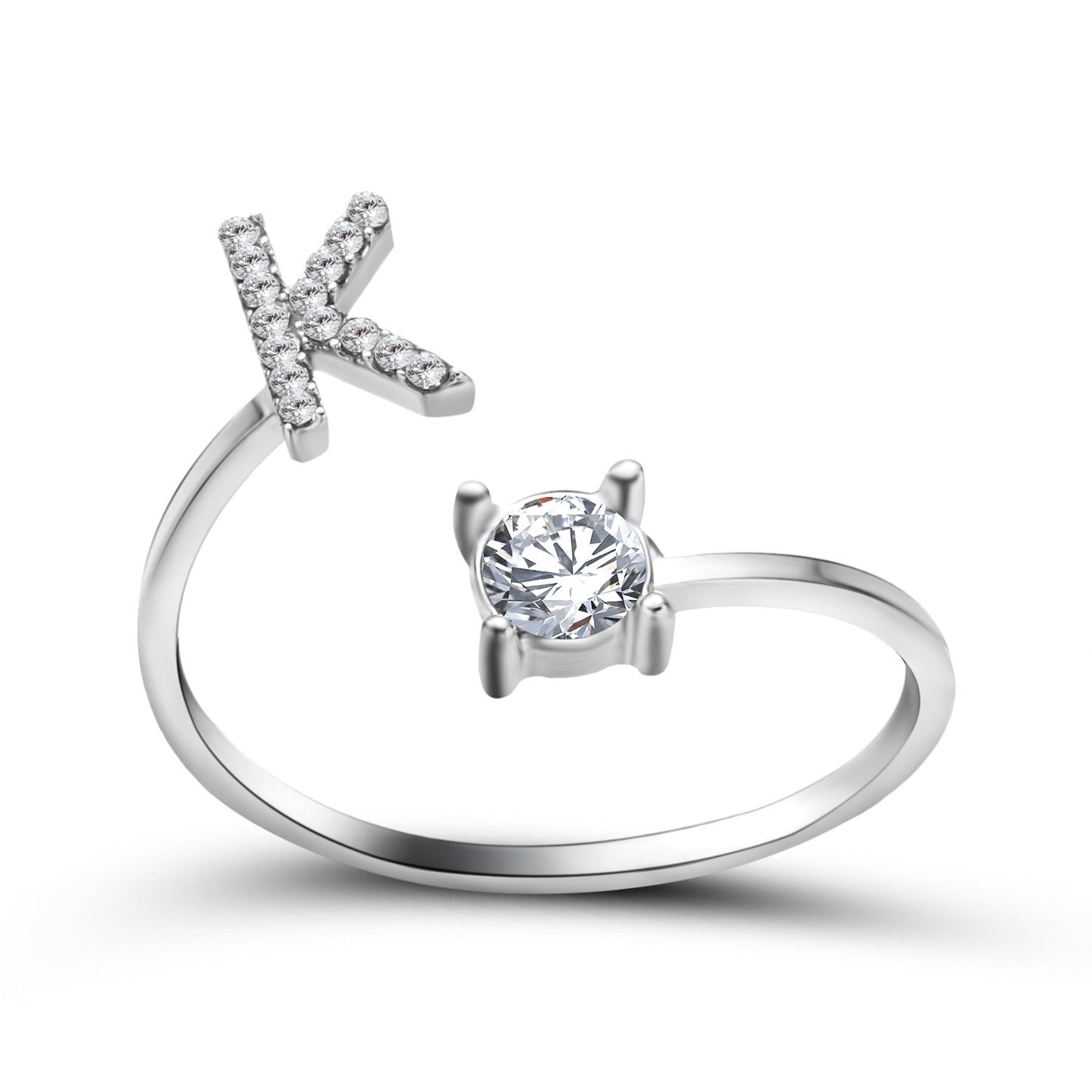 Adjustable Initial Letter Ring - Personalized Alphabet Jewelry