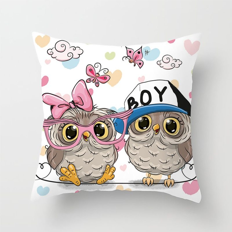 Owl animal pillowcase cushion cover