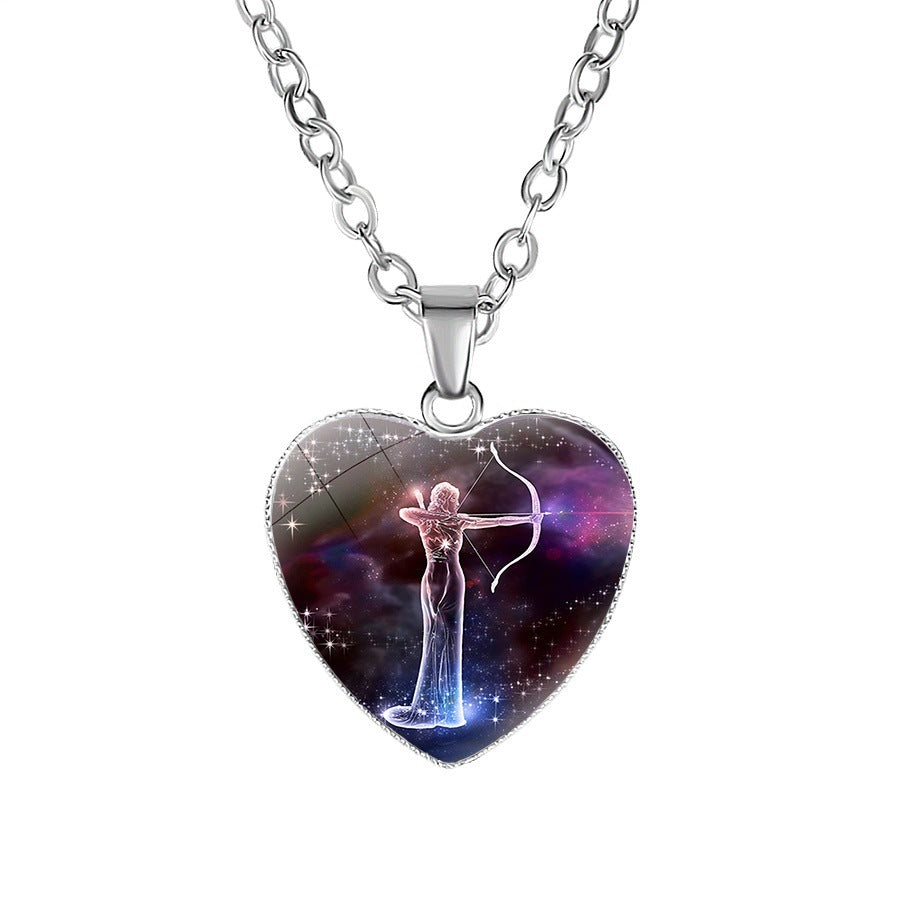 Women's Zodiac Heart Pendant Necklace - Personalized Astrology Jewelry