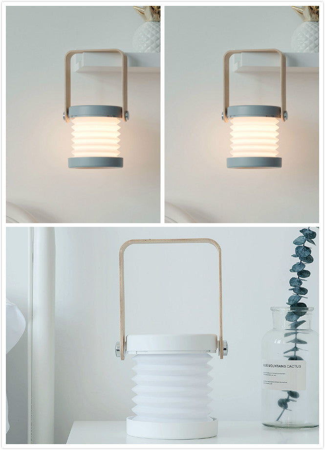 Foldable Touch Dimmable LED Reading Light - Portable USB Rechargeable Lantern for Home Decor