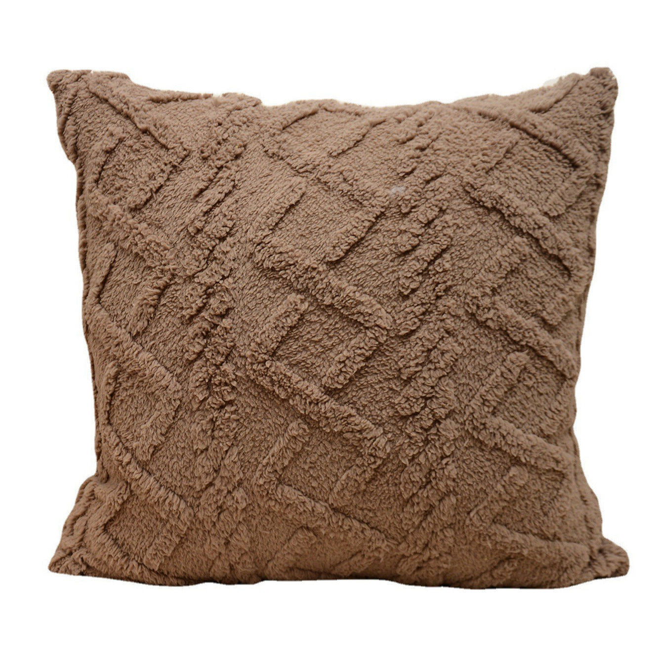 Cut Flower Pillow Cover Plush Jacquard Cushion Cover