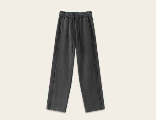 Trendy West Coast Vintage Brushed Fleece Distressed Sweatpants Casual Pants For Men