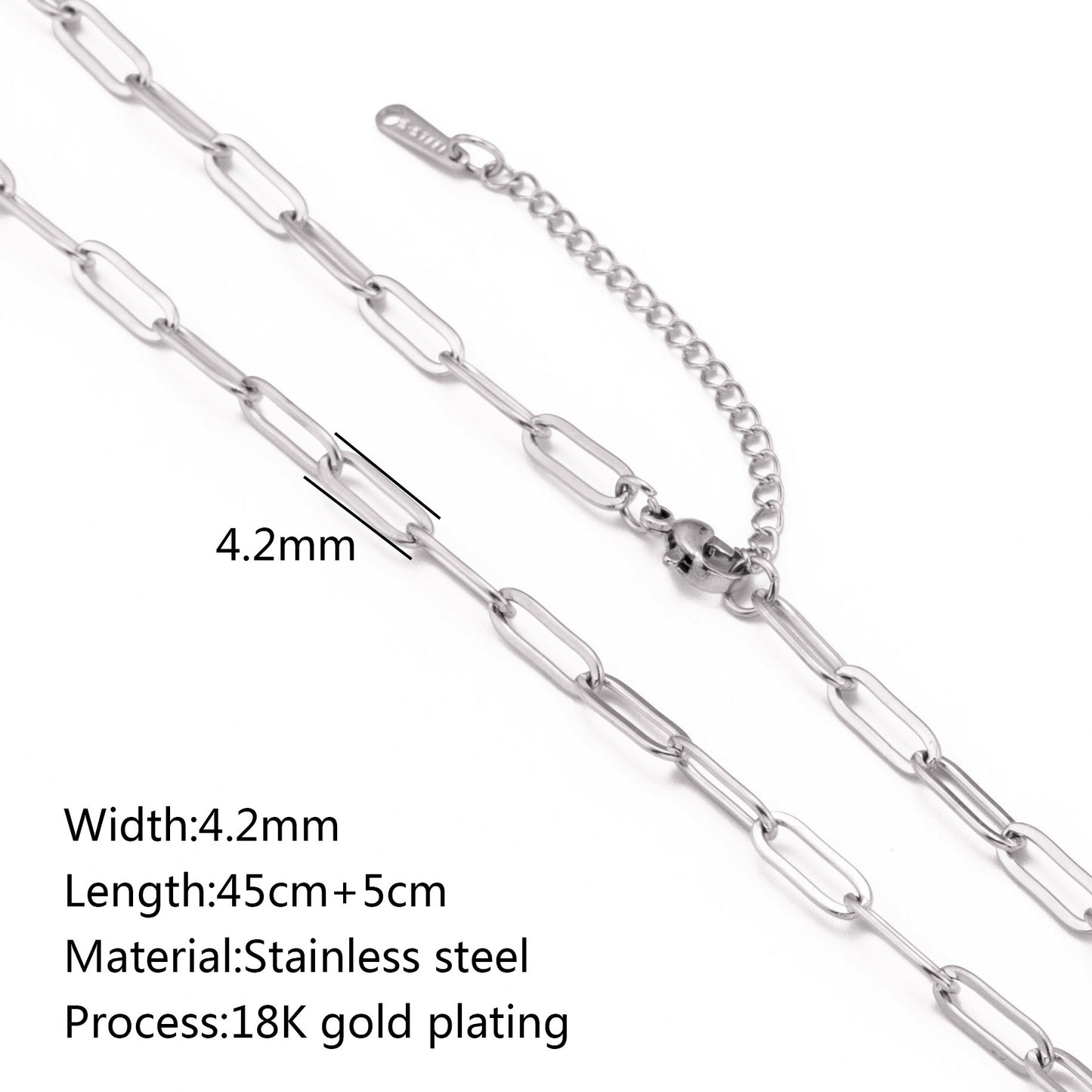 Stainless Steel Vacuum Vapor Plating 18K Gold Color Protection Lip Chain