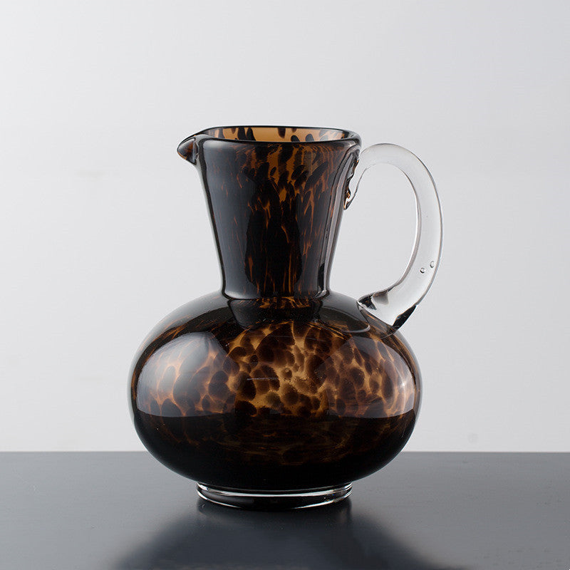 Premium Tortoiseshell Glass Vase - Elegant Home Decoration Ornament