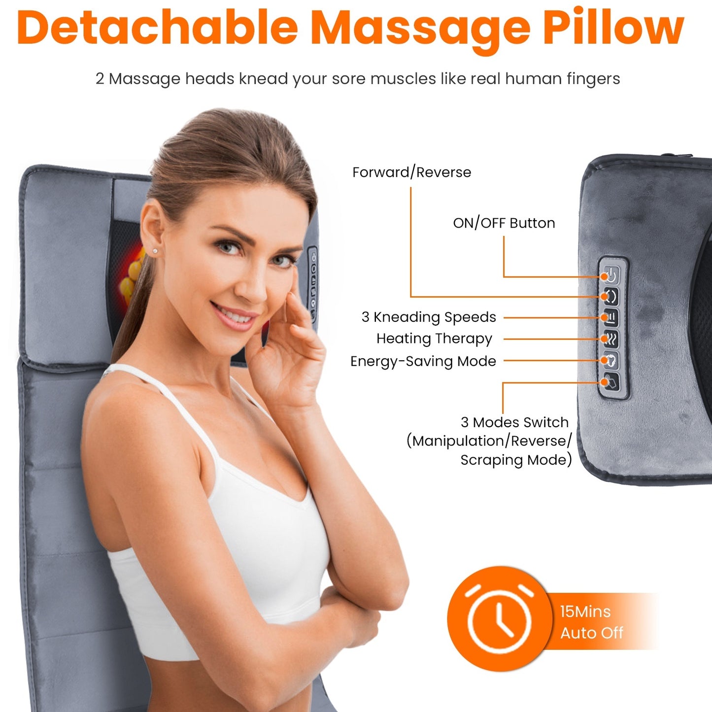 1Pc Full Body Electric Massage Mat With Heat Vibration Massage Pad Cushion Back Massage Mattress Chair Pad With Neck Massage Pillow With 10 Vibration Motors Timer Fedex Shipping