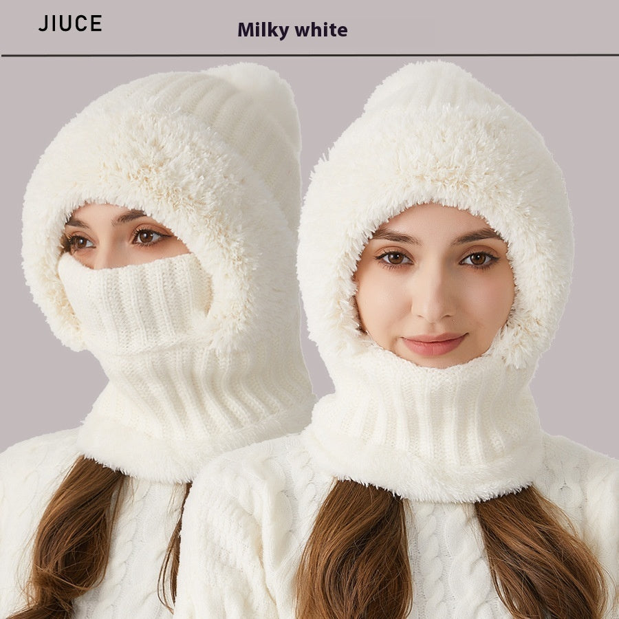 Autumn Winter Color Matching Plush Peaked Cap - Fashion All-Match Warm Hat