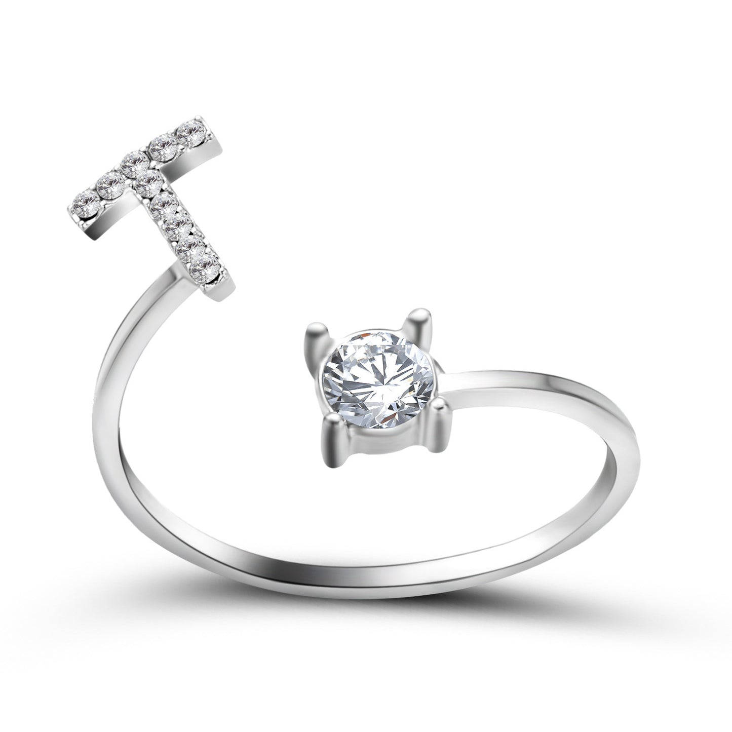 Adjustable Initial Letter Ring - Personalized Alphabet Jewelry