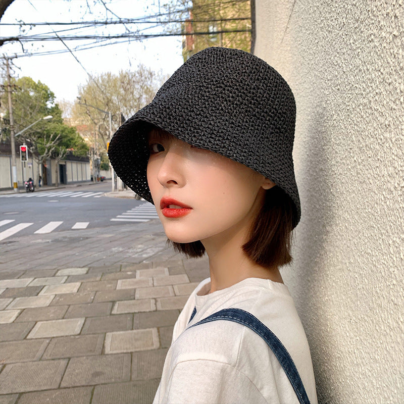 Women's Summer Straw Hat - Thin Beach Sun-Proof Hat