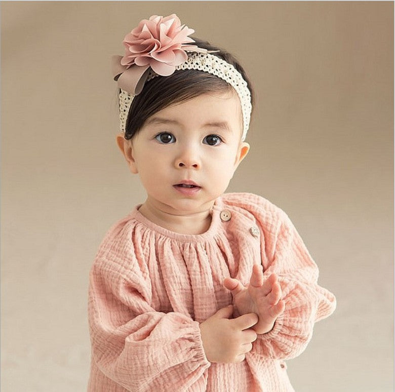 Baby Lace Flower Headband - Delicate Fabric Headband for Infant Girls