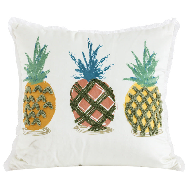 Velvet Embroidered Throw Pillow Printed Cushion Cover