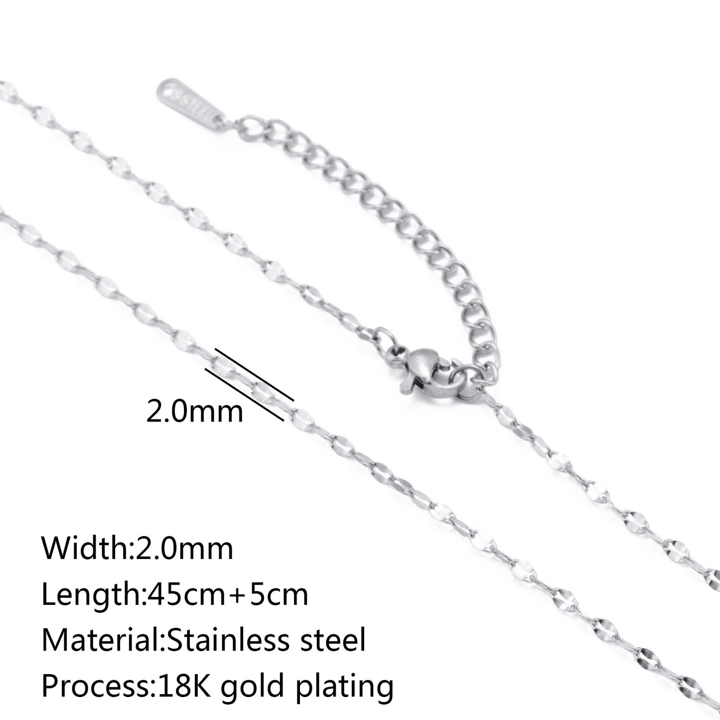 Stainless Steel Vacuum Vapor Plating 18K Gold Color Protection Lip Chain