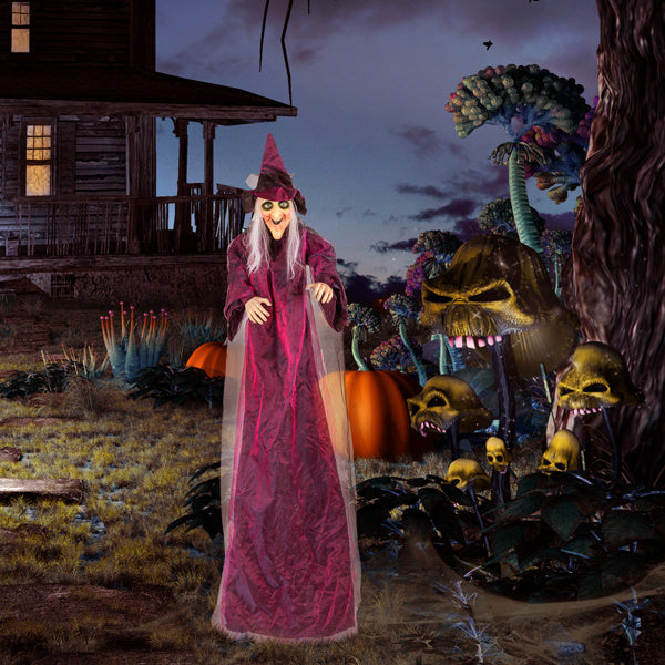 71in Life-Size Hanging Witch - Talking Halloween Decoration