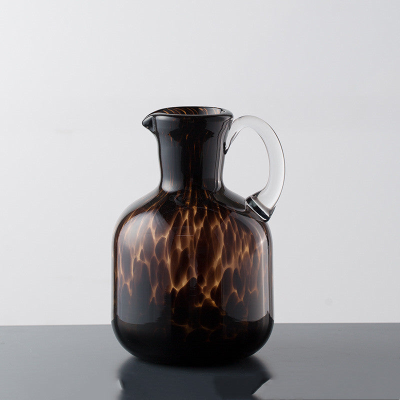 Premium Tortoiseshell Glass Vase - Elegant Home Decoration Ornament