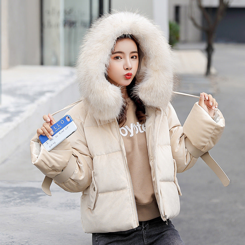 Big fur collar bread coat cotton coat