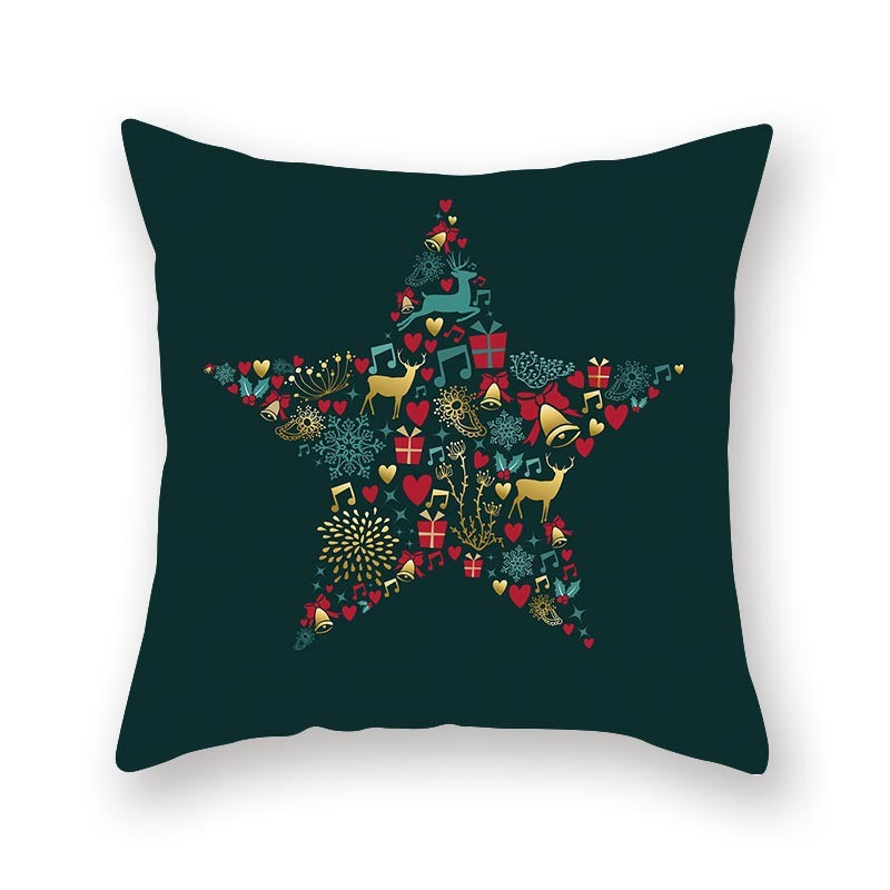 Christmas new peach skin cushion pillowcase