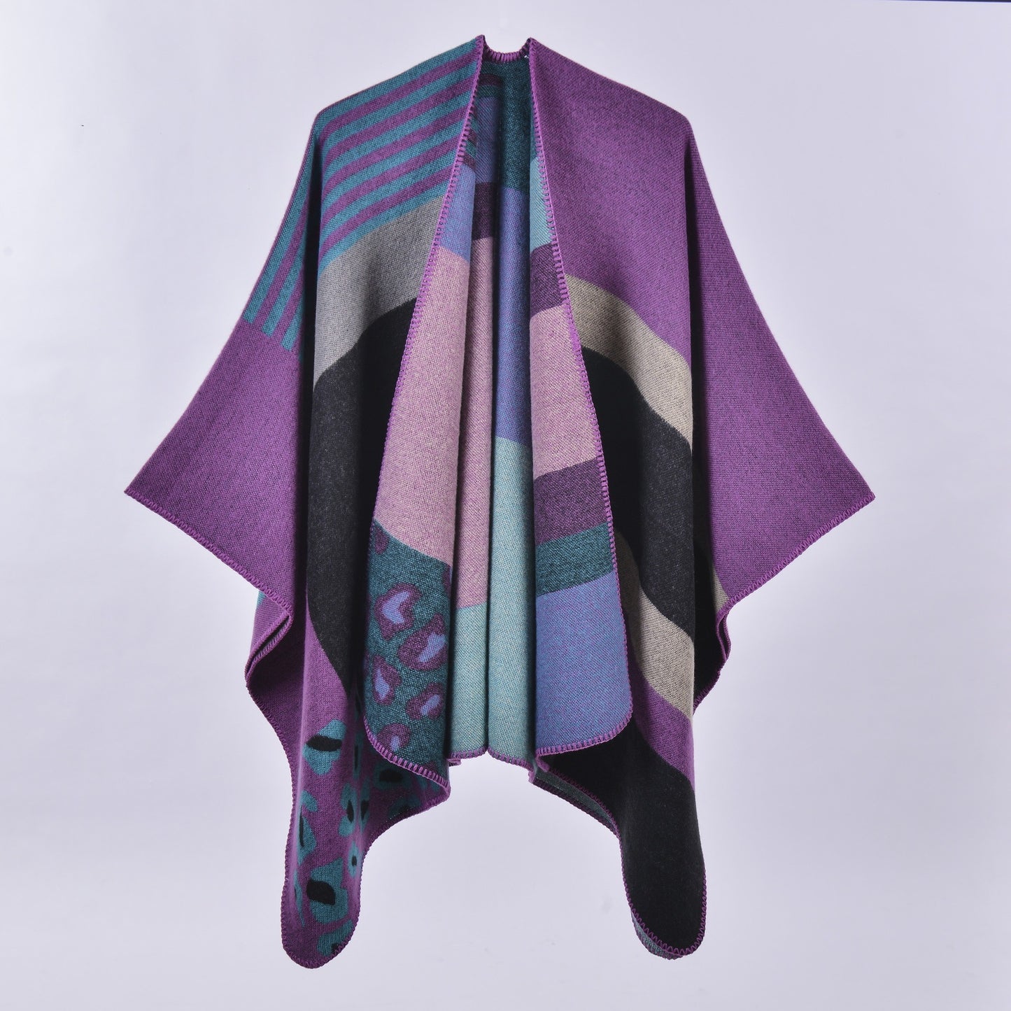 Leopard Print Artificial Cashmere Scarf - Women's Warm Winter Scarf