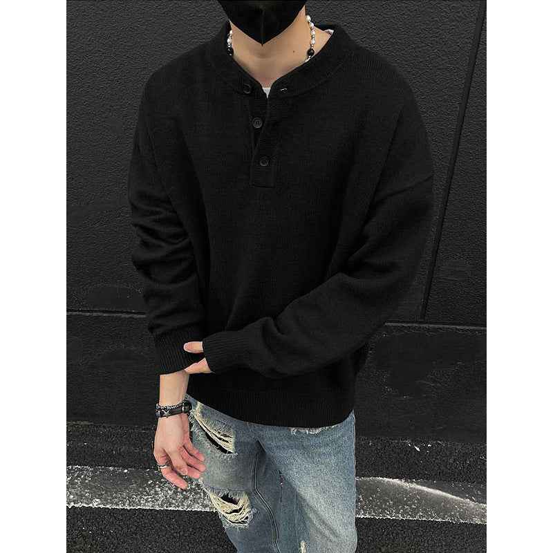 Men's Lazy High-end Loose Long Sleeve Base Layer Knit Sweater