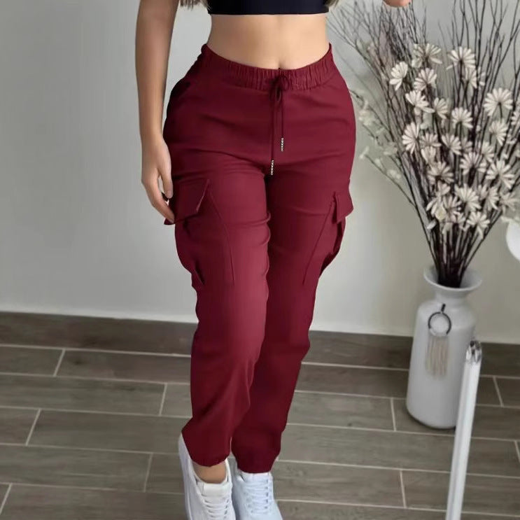 Women's Mountaineering Cargo Trousers - Fashion Drawstring Leisure Pants