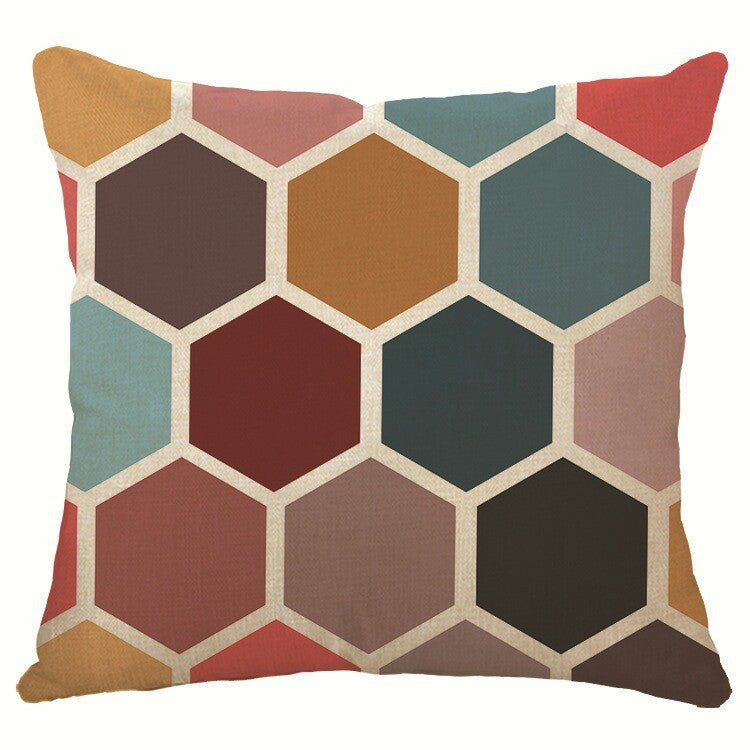 Colorful geometric pattern cushion