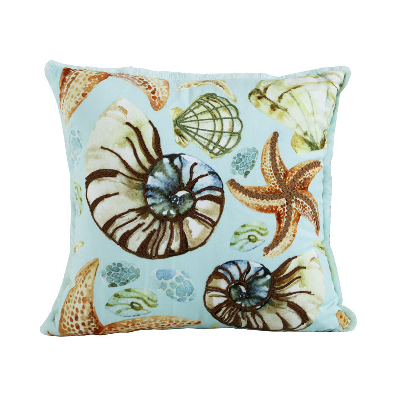 Velvet Embroidered Throw Pillow Printed Cushion Cover