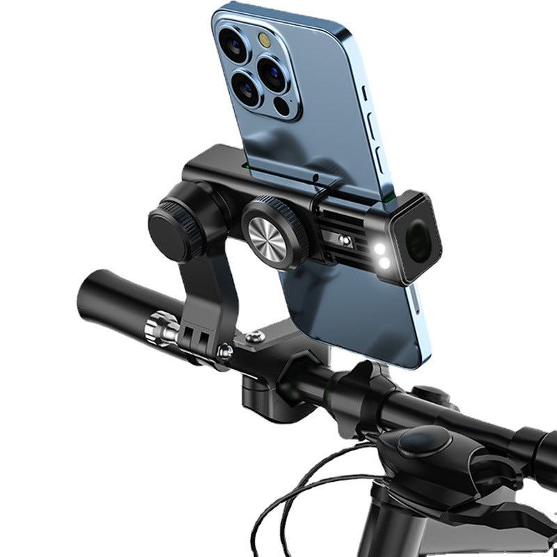 Bike Phone Mount with LED Light - Secure Handlebar Holder for Cycling