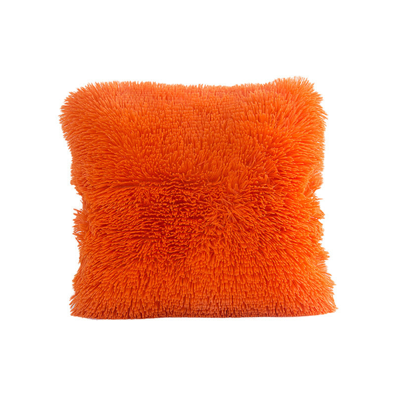 Living Room Bedroom Sea Velvet Solid Color Cushion Cover