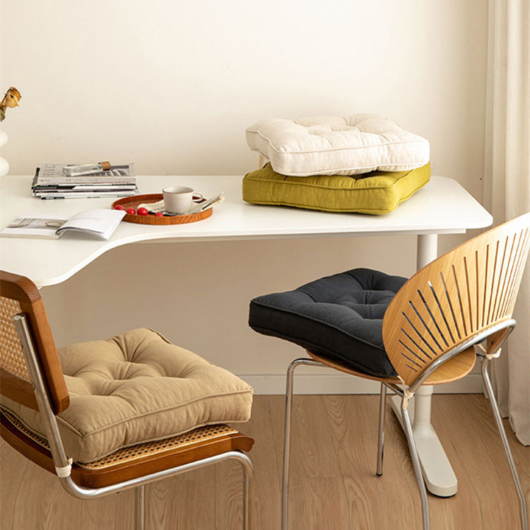 Japanese Simple Cotton And Linen Cushion Thickened And Anti-skid