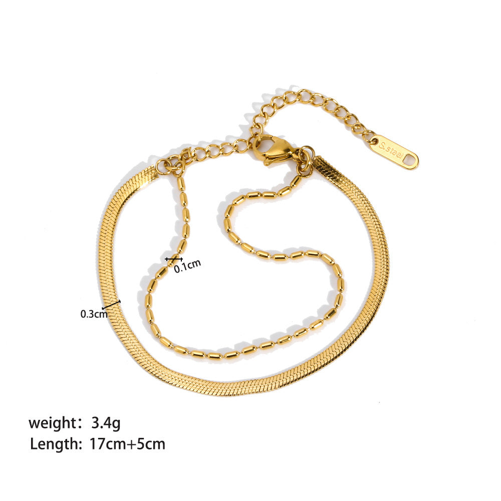 Women's Stainless Steel Bracelet - Elegant Ornament Design