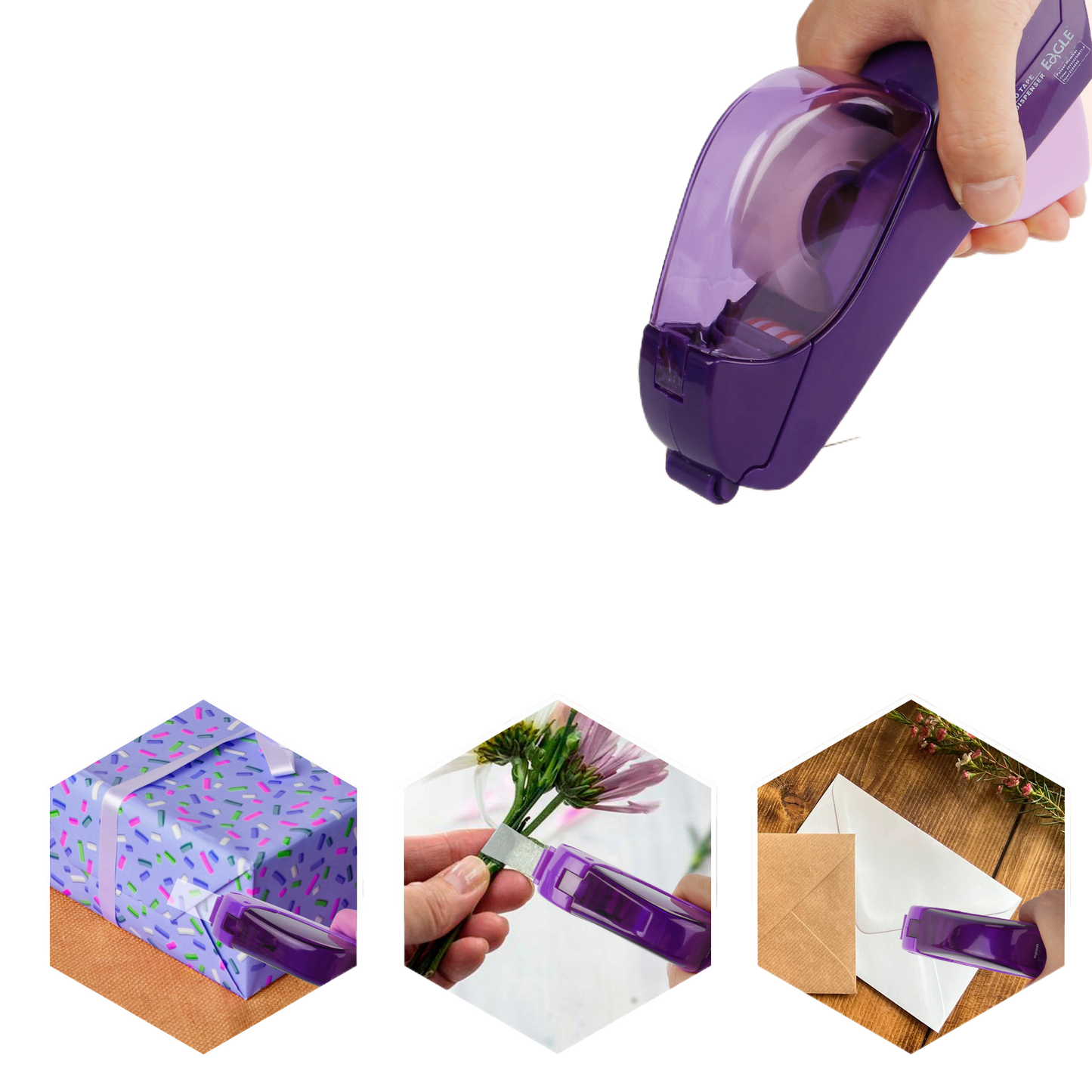 Portable Tape Dispenser - Compact Desktop Tape Cutter