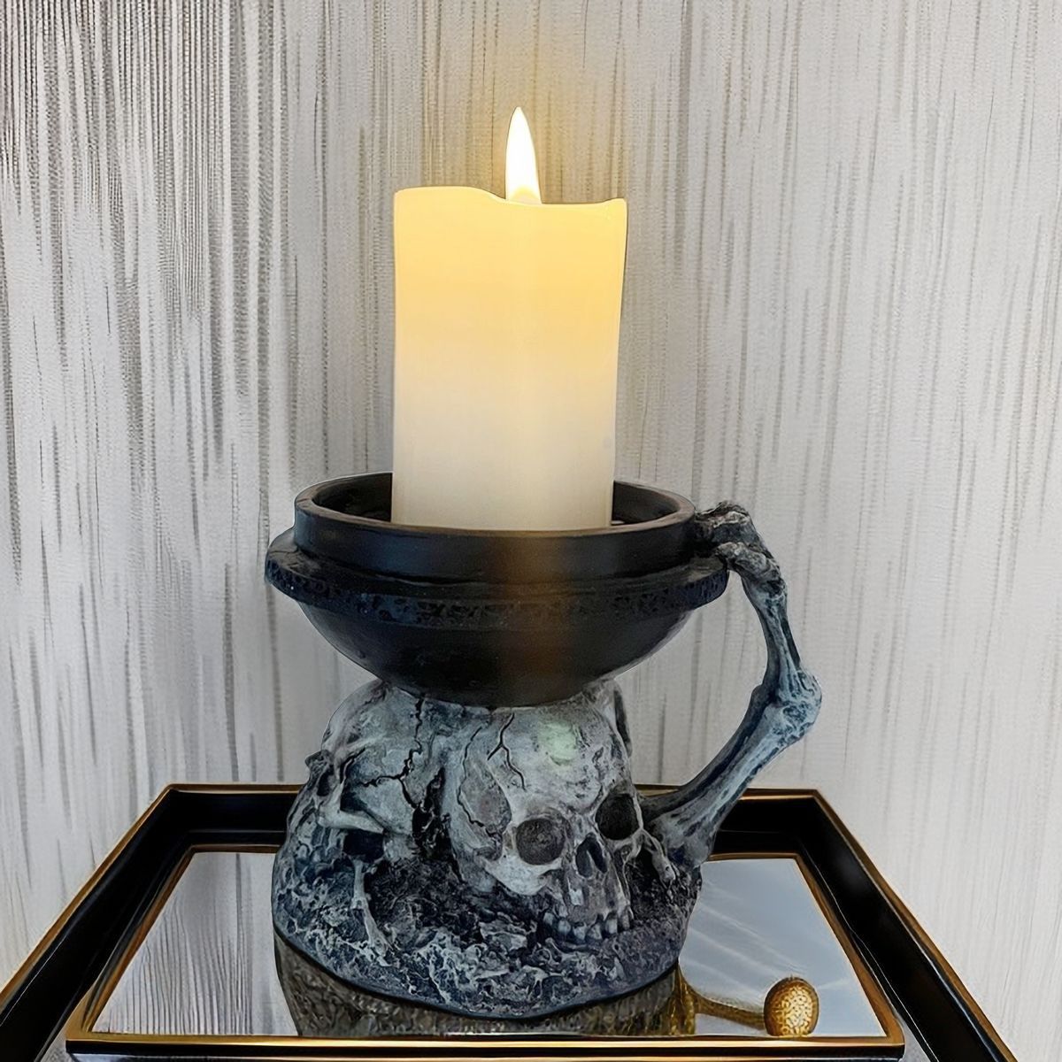 Skull Resin Candlestick Party Home Decoration