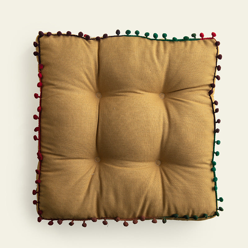 Nordic Ins Solid Color Fur Ball Thickened Cushion Home