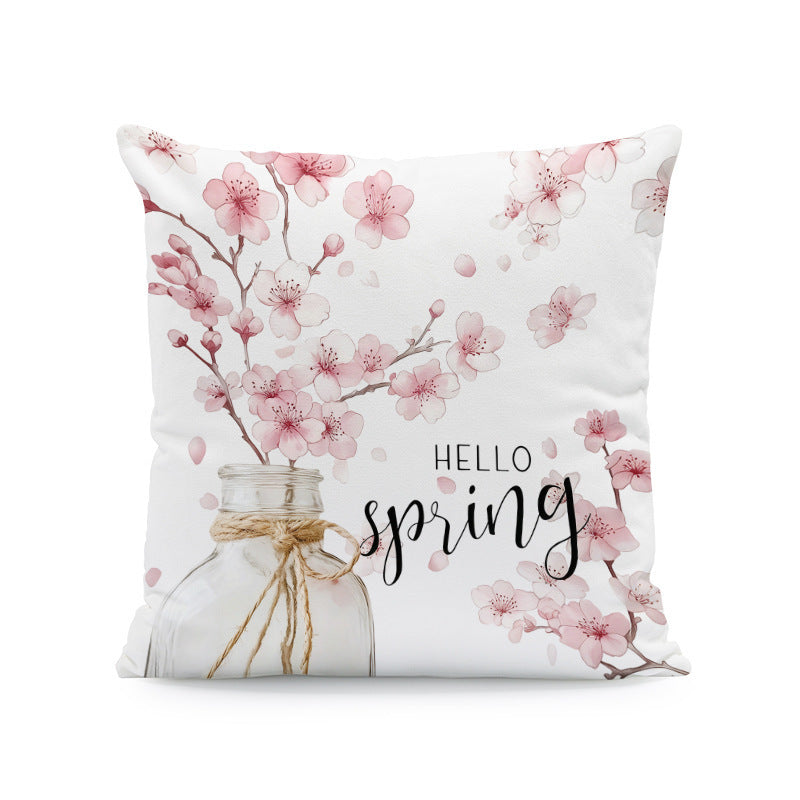 Ink-painting Plum Blossom Yellow Flower Sofa Cushion Cover Without Pillow Core