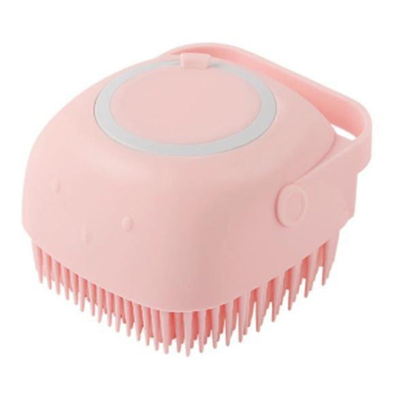 Silicone Dog Bath Massage Gloves Brush - Pet Grooming Tool with Shampoo Dispenser for Dogs & Cats