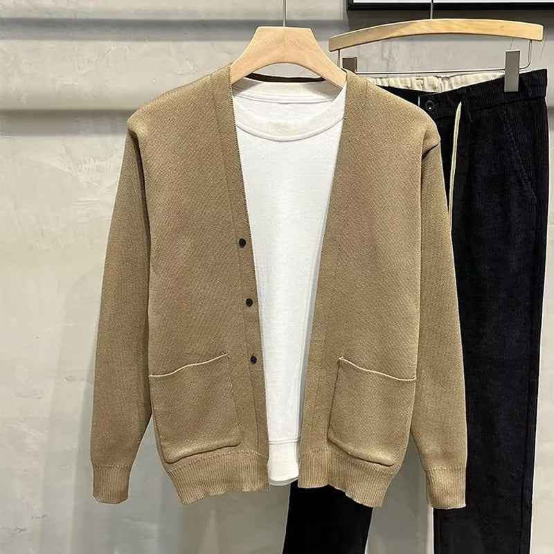 Machine Washable Men's Knitted Cardigan Coat