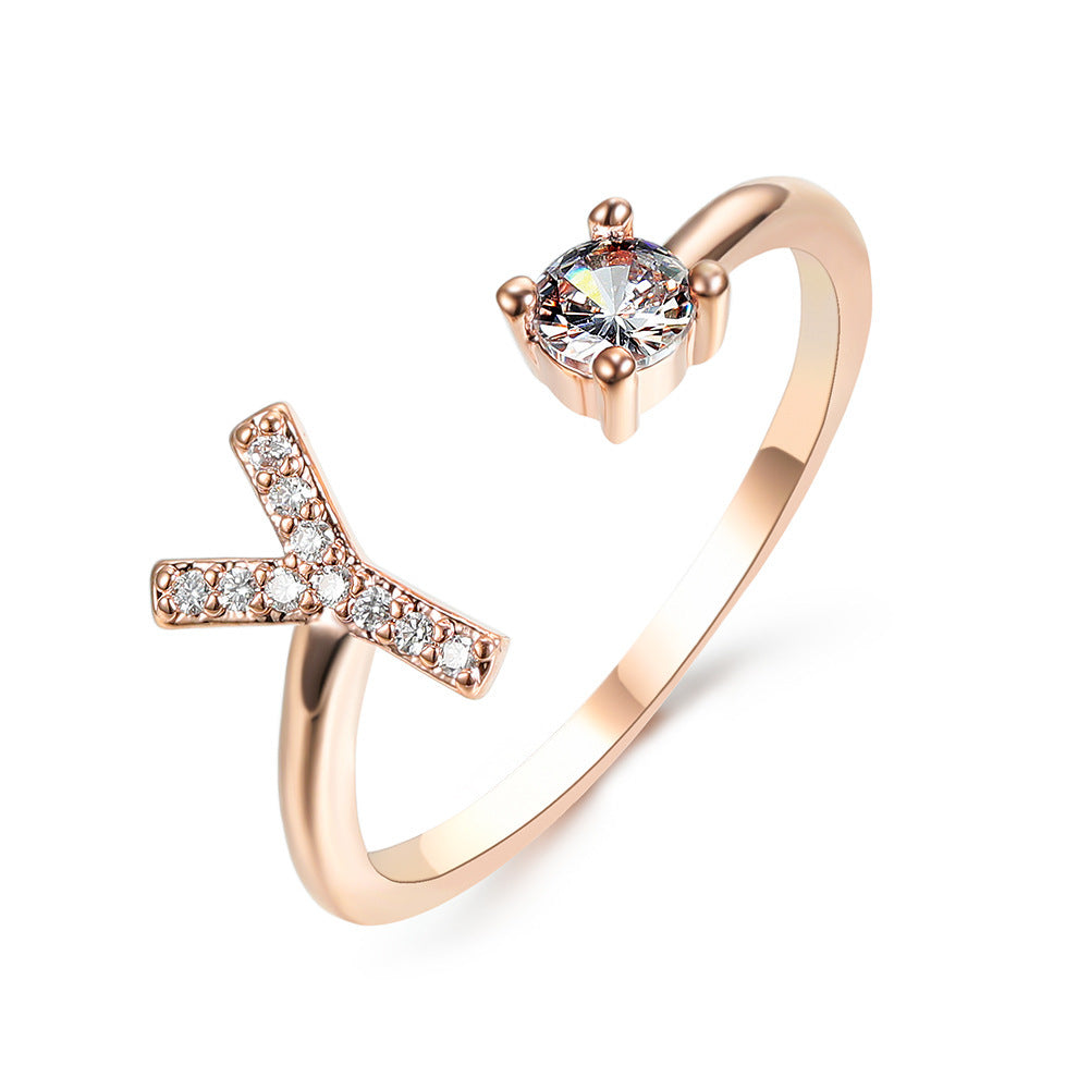 Adjustable Initial Letter Ring - Personalized Alphabet Jewelry