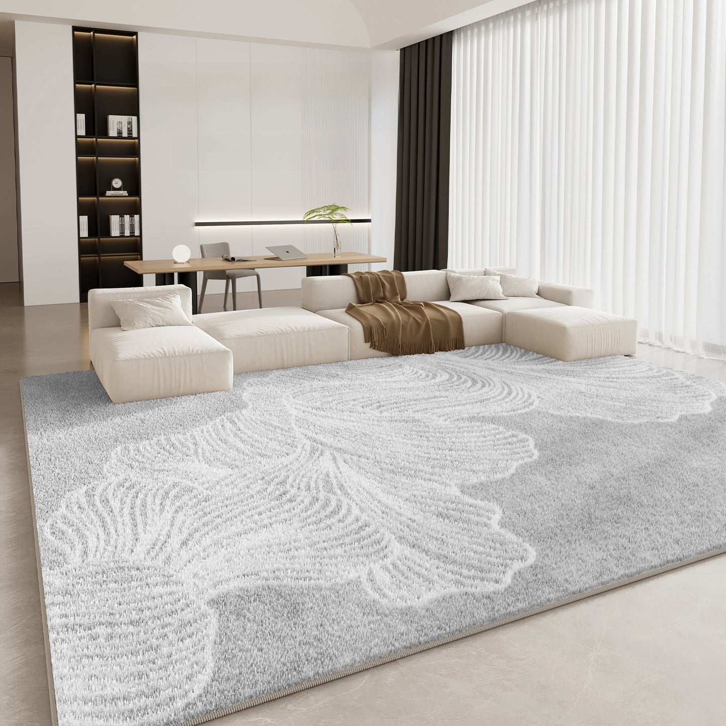 Luxury Cream Style Polyester Carpet - Cashmere-Soft Living Room Rug